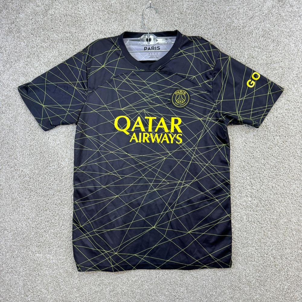 Paris Saint-Germain PSG Messi 30 Jersey Mens Large Black Yellow Qatar Airways